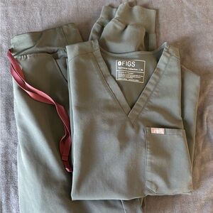 Figs Olive Green Women's Top